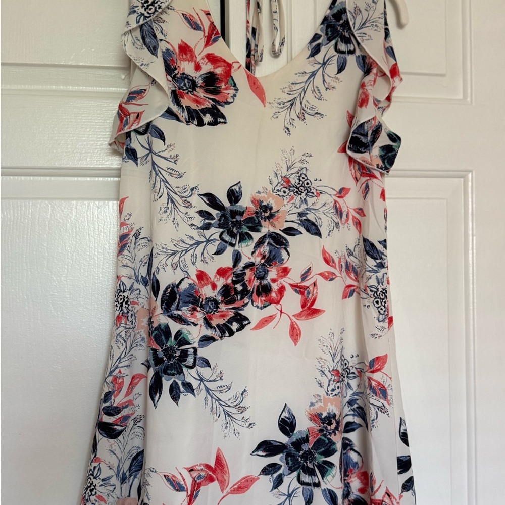 Floral Sleeveless Dress with Ruffle Details - Picture 2 of 7